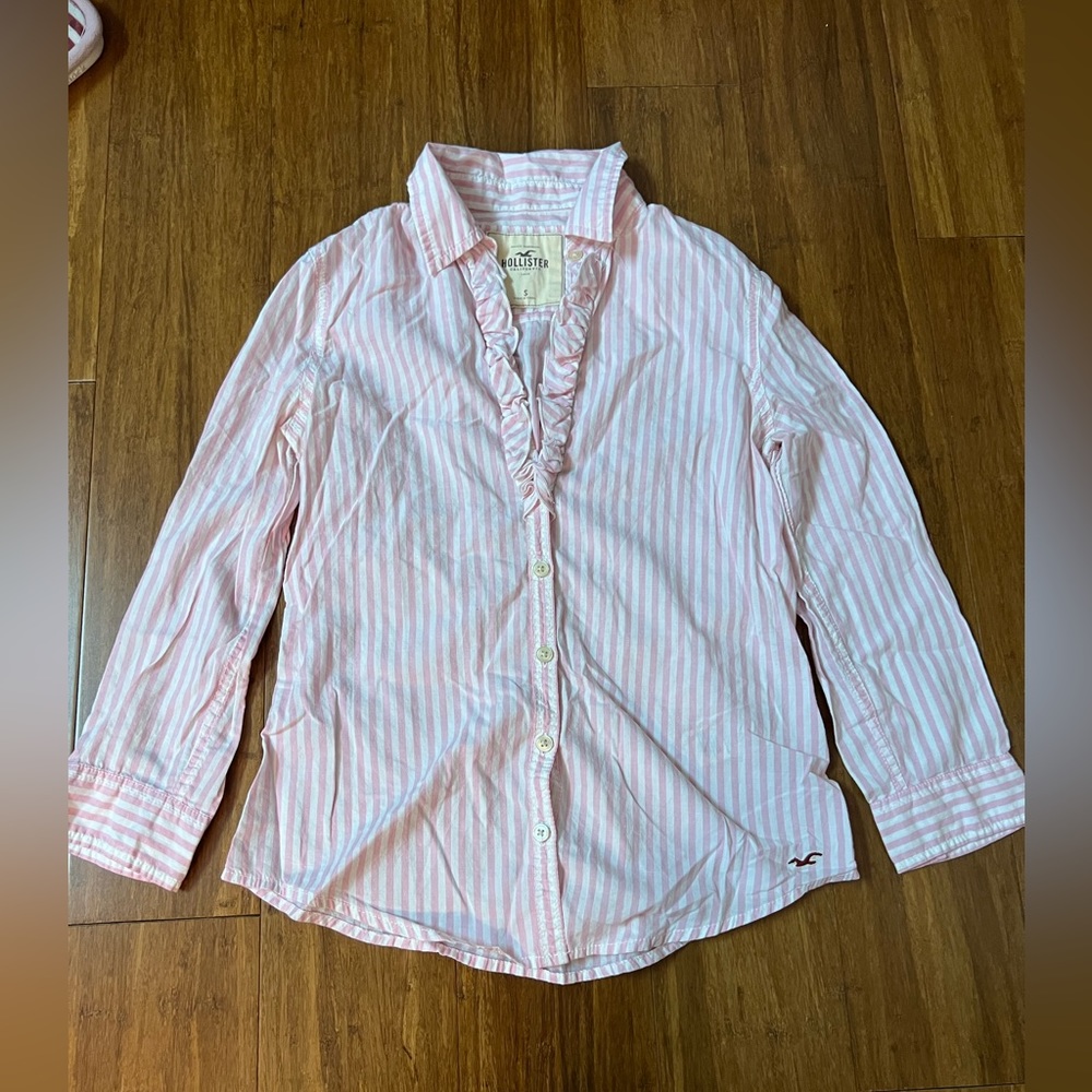 Pink Hollister Co Button Down Shirt Size S